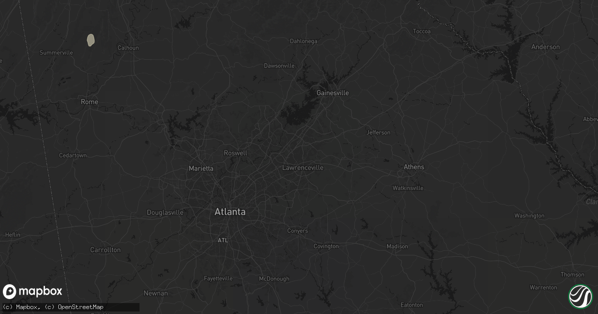 Hail map in Lawrenceville, GA on July 3, 2026