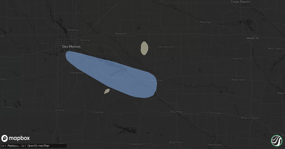 Hail map in Leighton, IA on July 3, 2026