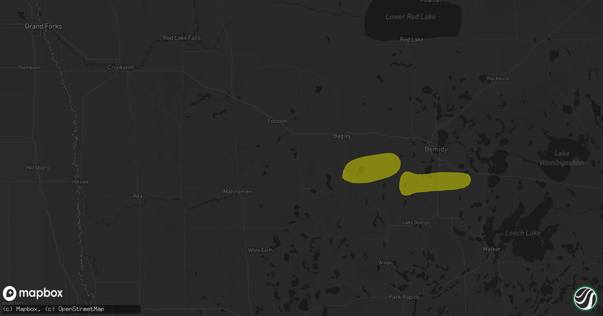 Hail map in Lengby, MN on July 3, 2026
