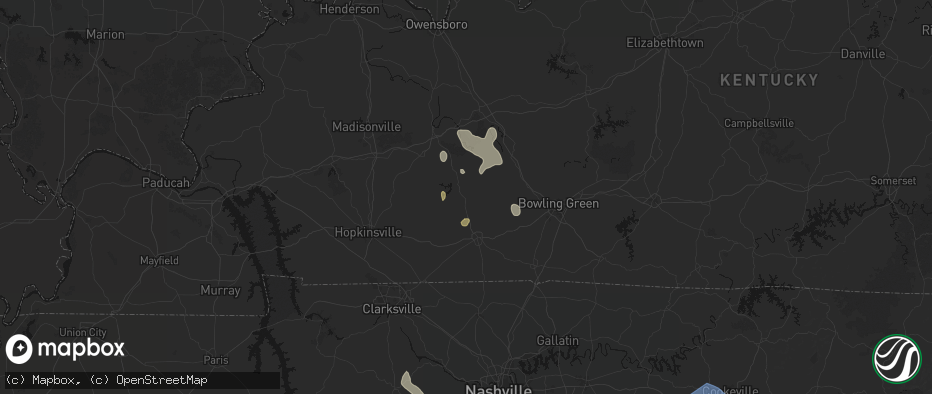 Hail map in Lewisburg, KY on July 3, 2026