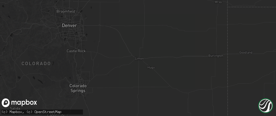 Hail map in Limon, CO on July 3, 2026