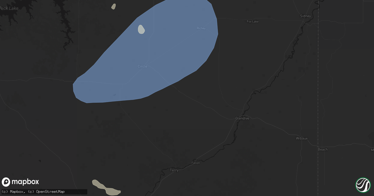 Hail map in Lindsay, MT on July 3, 2026