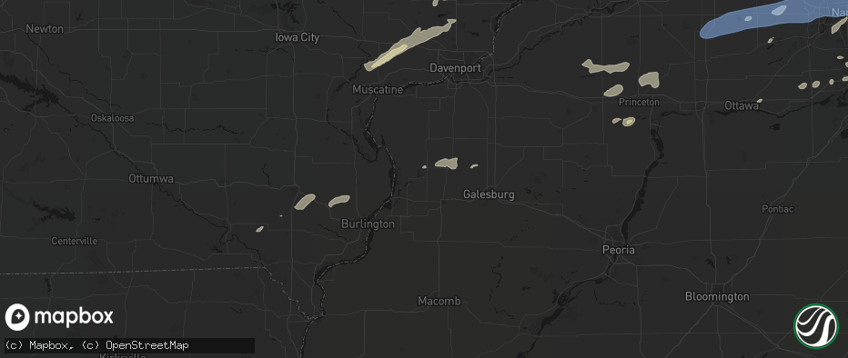 Hail map in Little York, IL on July 3, 2026