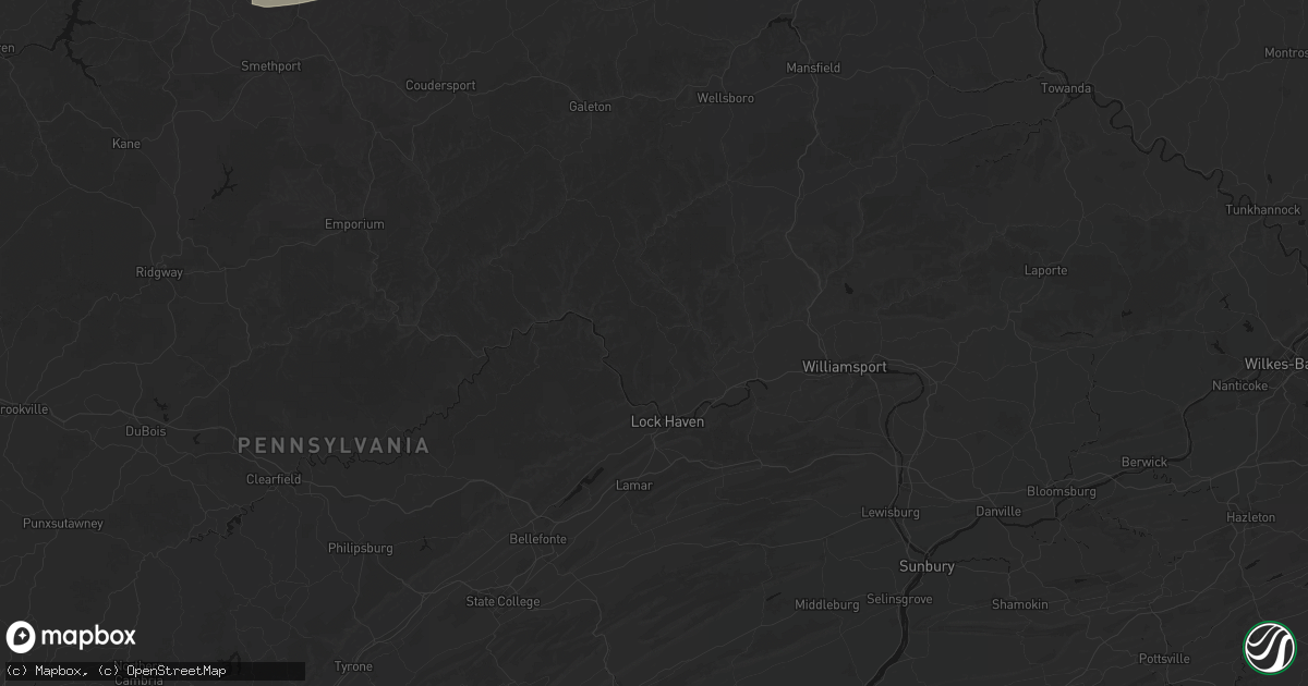 Hail map in Lock Haven, PA on July 3, 2026