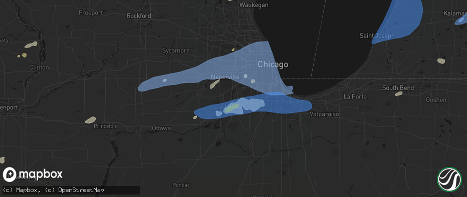 Hail map in Lockport, IL on July 3, 2026