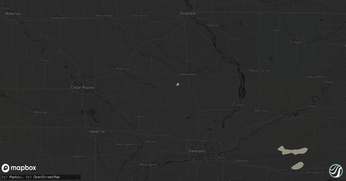 Hail map in Lost Nation, IA on July 3, 2026