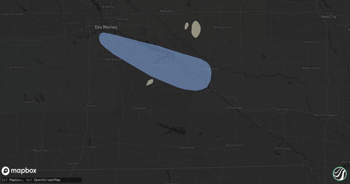 Hail map in Lovilia, IA on July 3, 2026