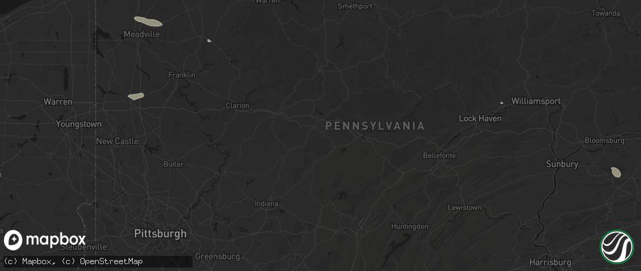 Hail map in Luthersburg, PA on July 3, 2026