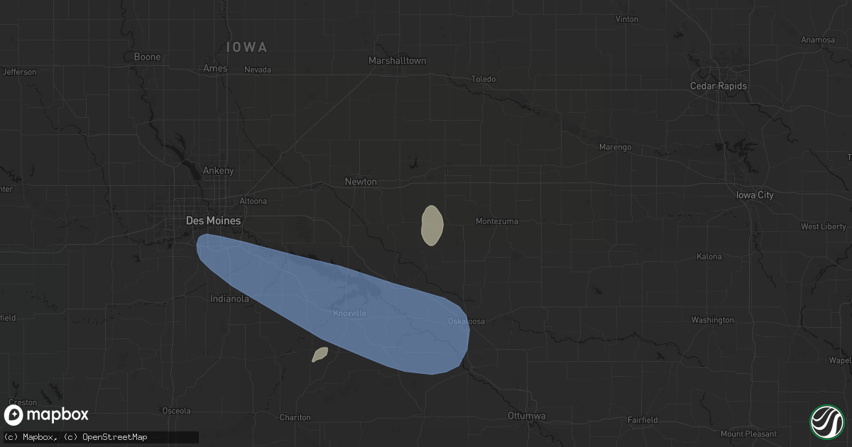 Hail map in Lynnville, IA on July 3, 2026