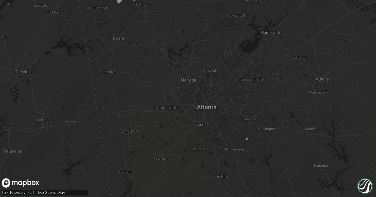 Hail map in Mableton, GA on July 3, 2026
