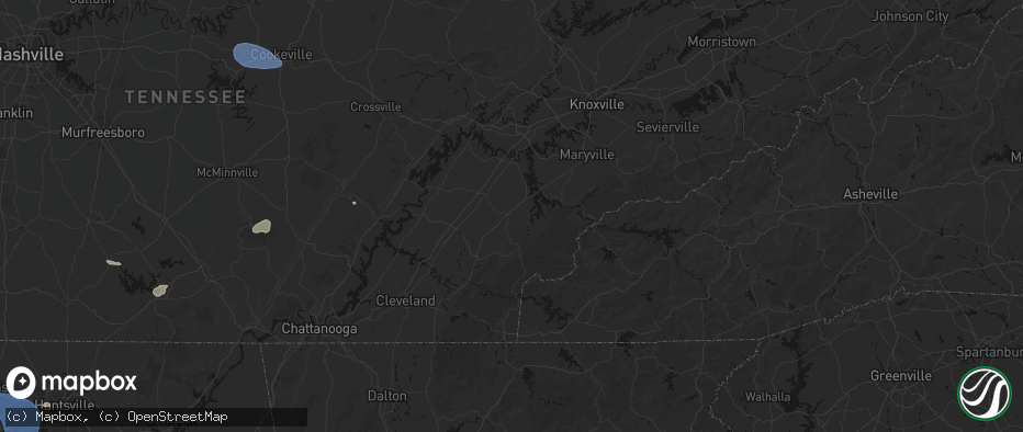 Hail map in Madisonville, TN on July 3, 2026