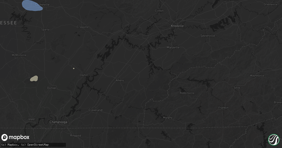 Hail map in Madisonville, TN on July 3, 2026