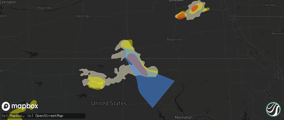 Hail map in Mahaska, KS on July 3, 2026