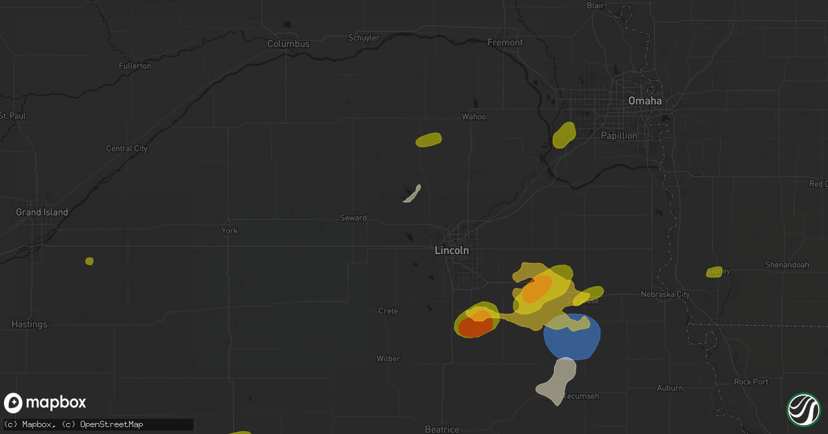 Hail map in Malcolm, NE on July 3, 2026