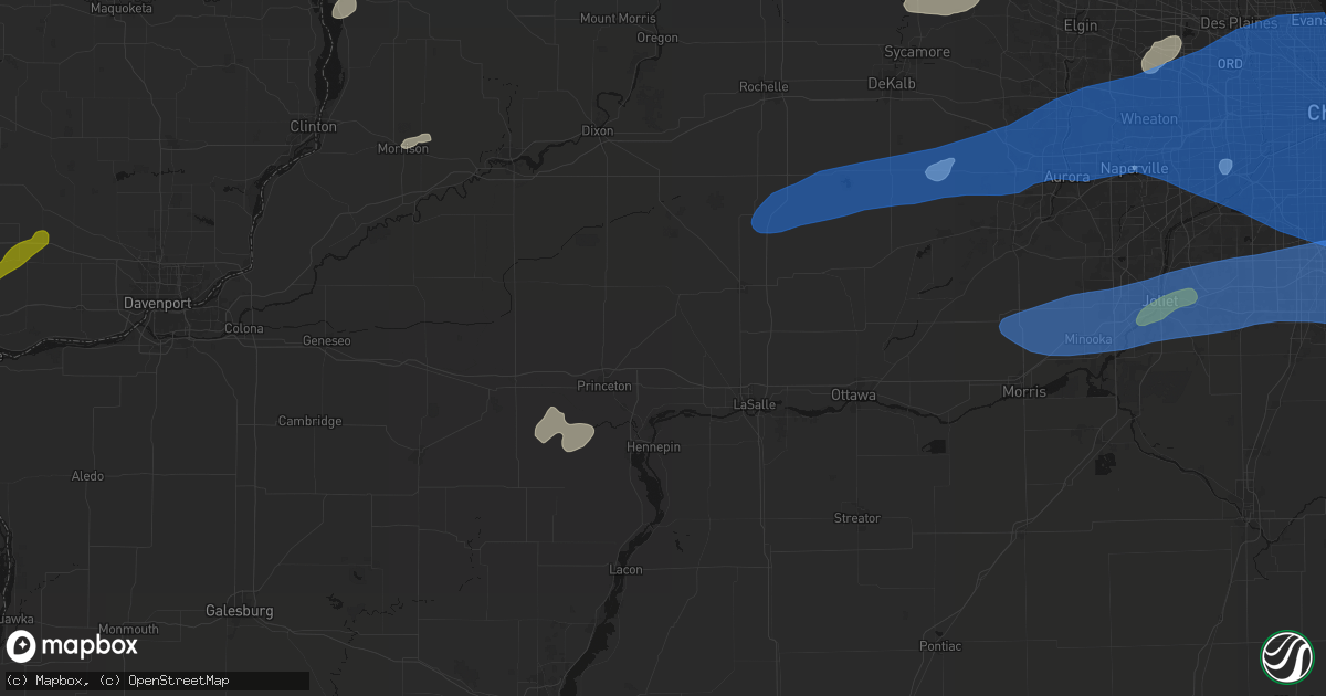 Hail map in Malden, IL on July 3, 2026