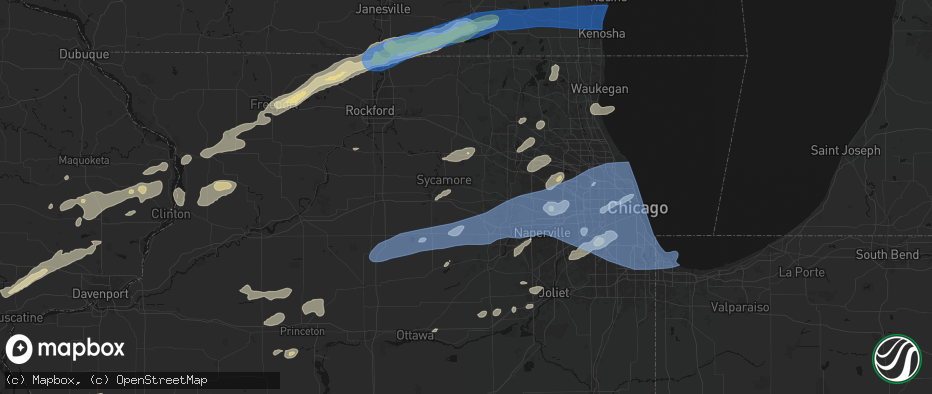 Hail map in Maple Park, IL on July 3, 2026