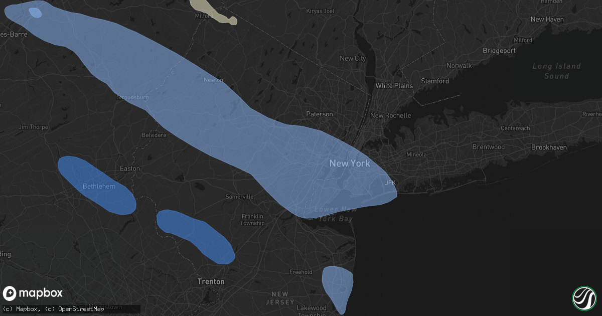Hail map in Maplewood, NJ on July 3, 2026