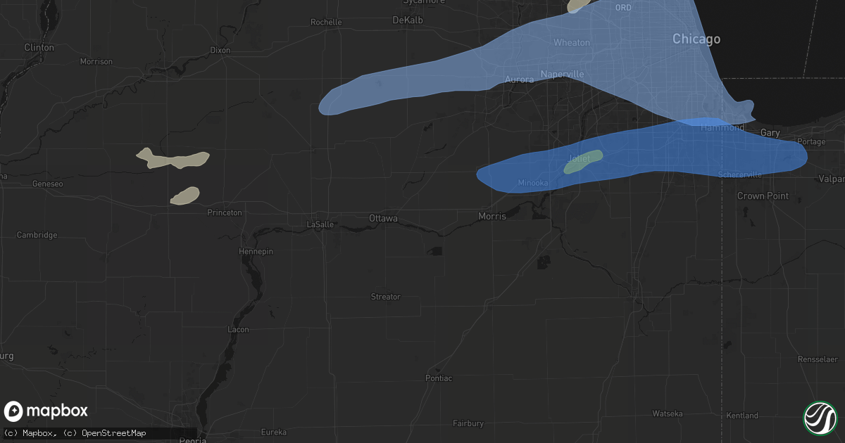 Hail map in Marseilles, IL on July 3, 2026