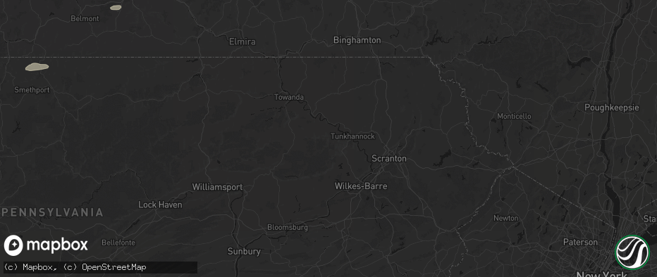 Hail map in Mehoopany, PA on July 3, 2026