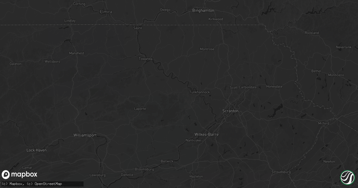 Hail map in Mehoopany, PA on July 3, 2026