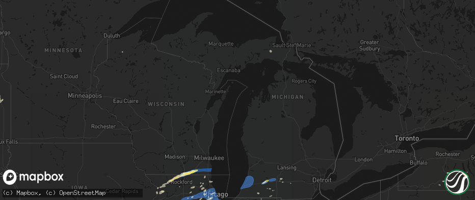 Hail map in Michigan on July 3, 2026