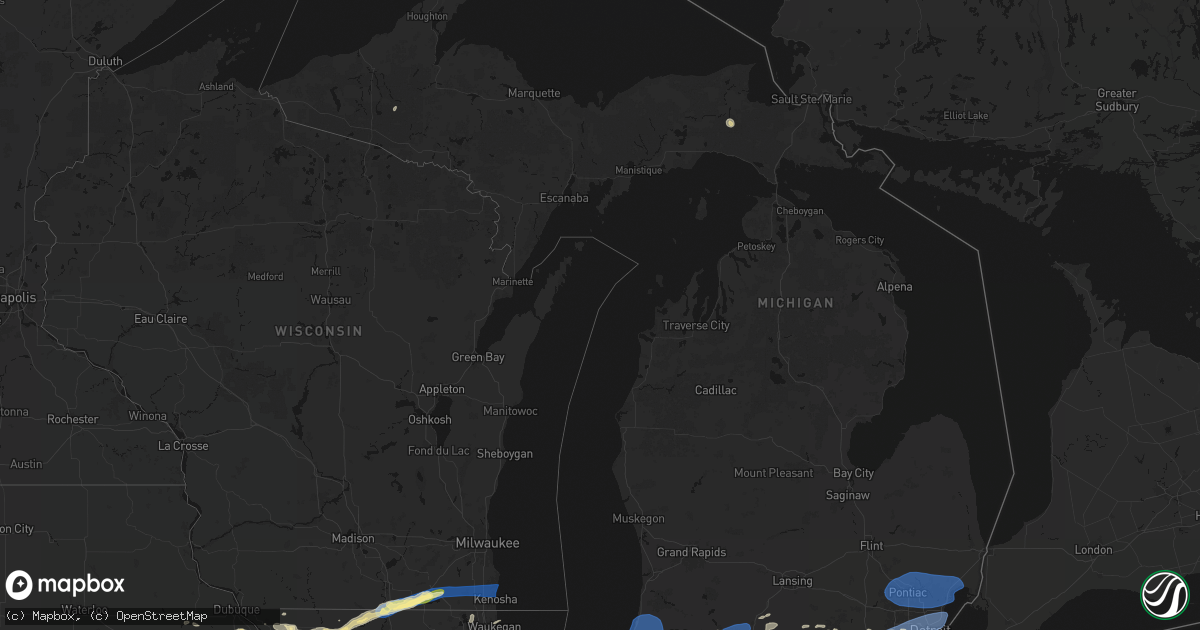 Hail map in Michigan on July 3, 2026