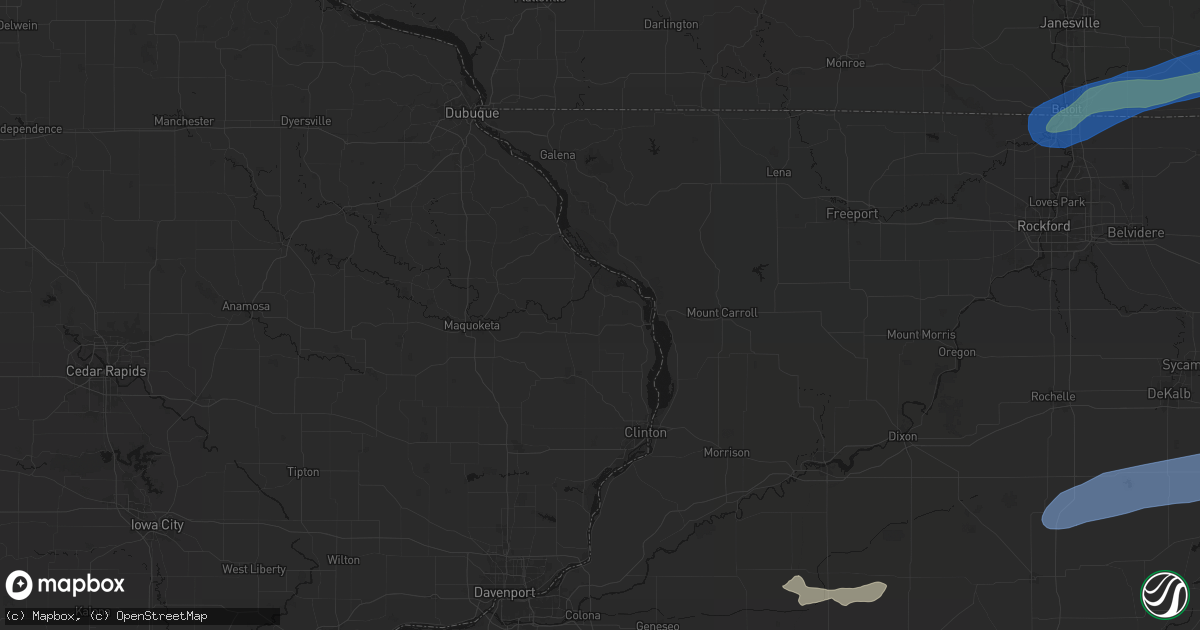 Hail map in Miles, IA on July 3, 2026