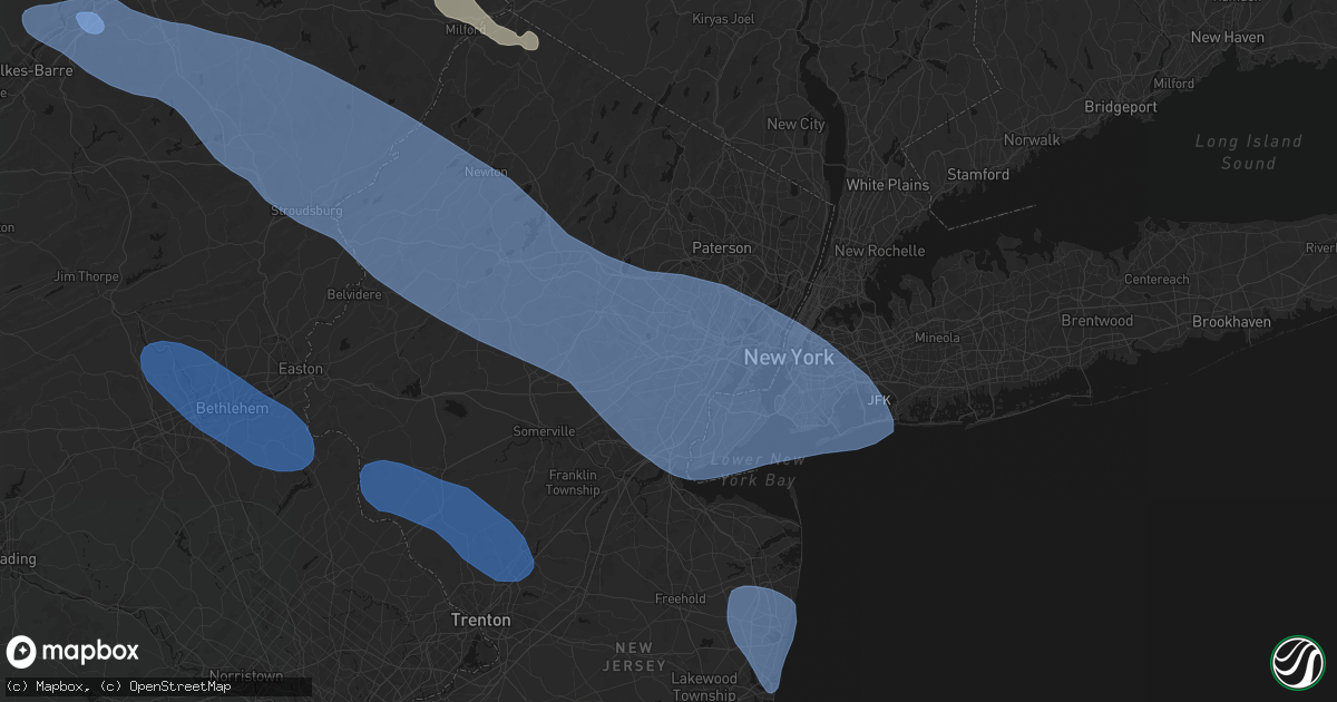 Hail map in Millburn, NJ on July 3, 2026