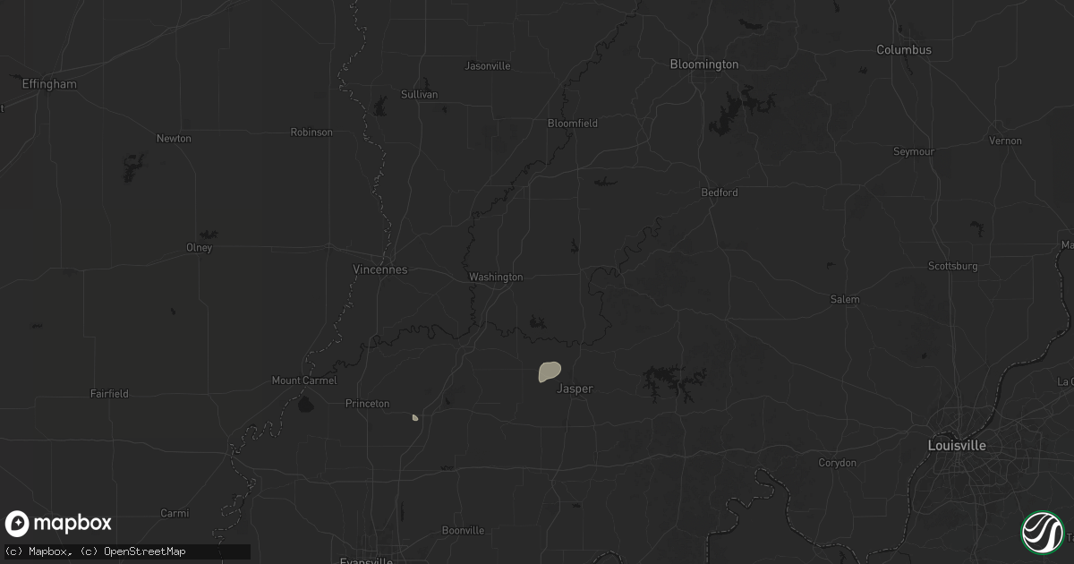 Hail map in Montgomery, IN on July 3, 2026