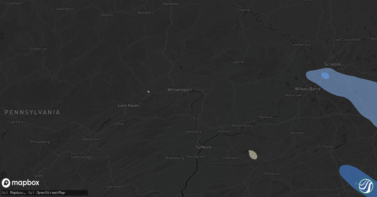 Hail map in Montgomery, PA on July 3, 2026