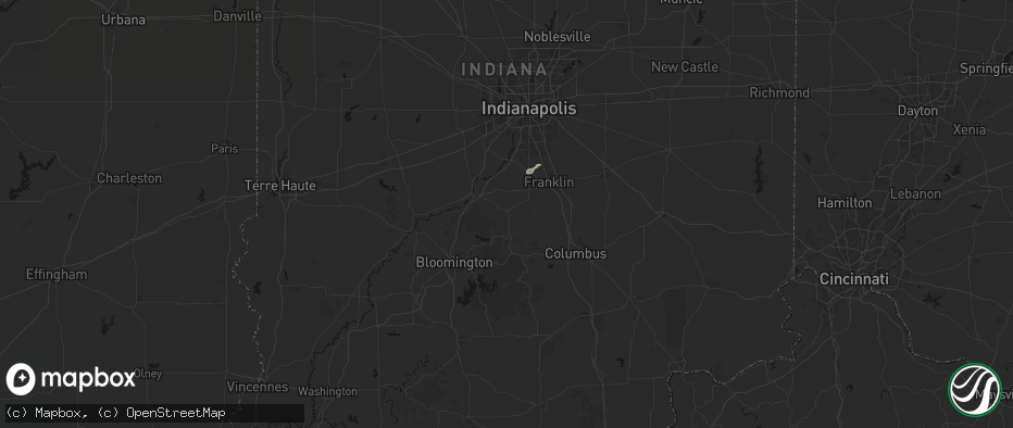 Hail map in Morgantown, IN on July 3, 2026