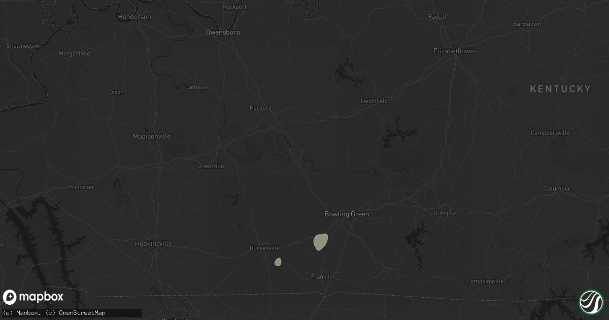 Hail map in Morgantown, KY on July 3, 2026