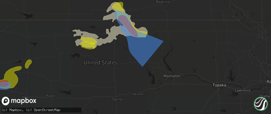 Hail map in Morganville, KS on July 3, 2026