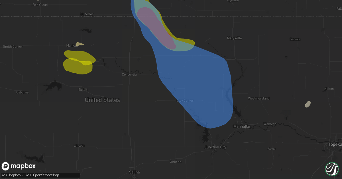 Hail map in Morganville, KS on July 3, 2026