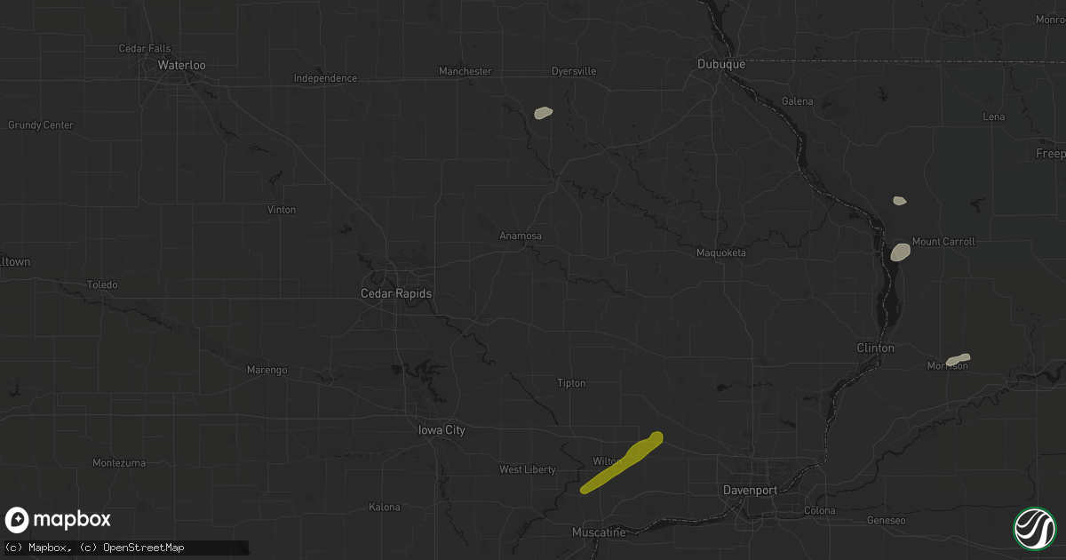 Hail map in Morley, IA on July 3, 2026