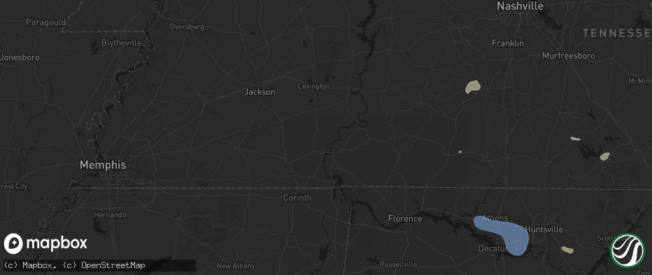 Hail map in Morris Chapel, TN on July 3, 2026