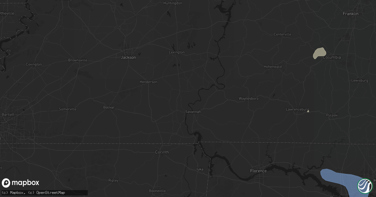 Hail map in Morris Chapel, TN on July 3, 2026