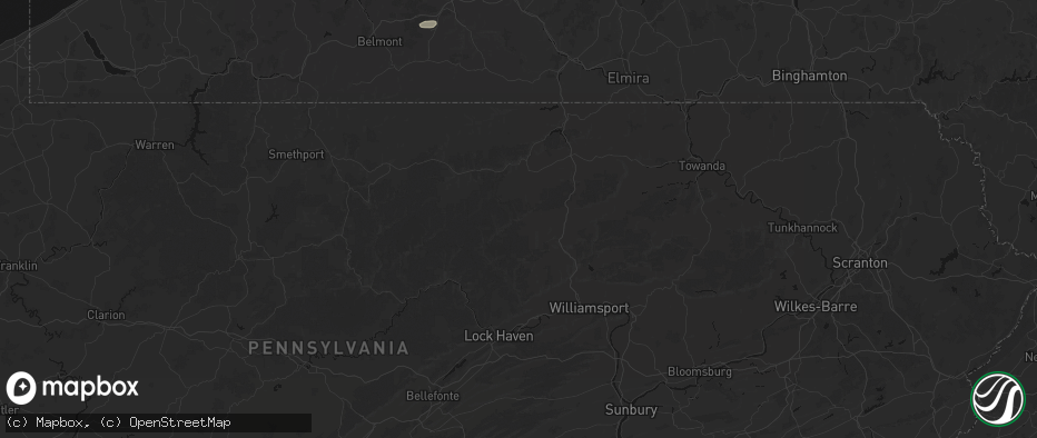 Hail map in Morris, PA on July 3, 2026