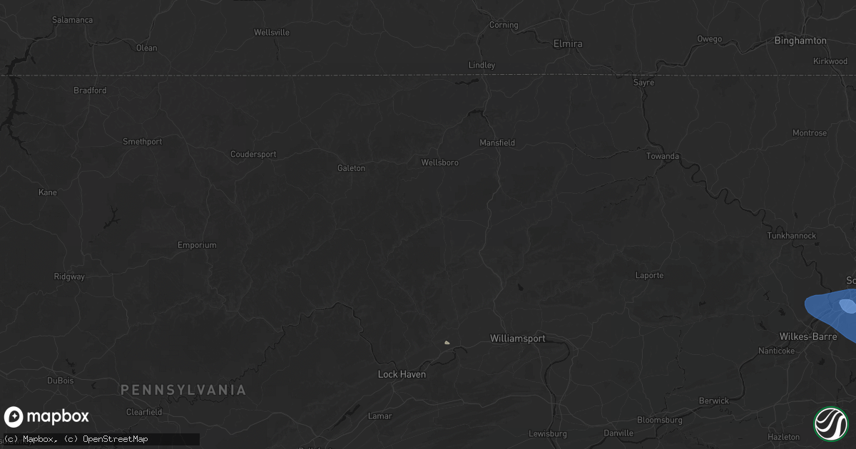 Hail map in Morris, PA on July 3, 2026