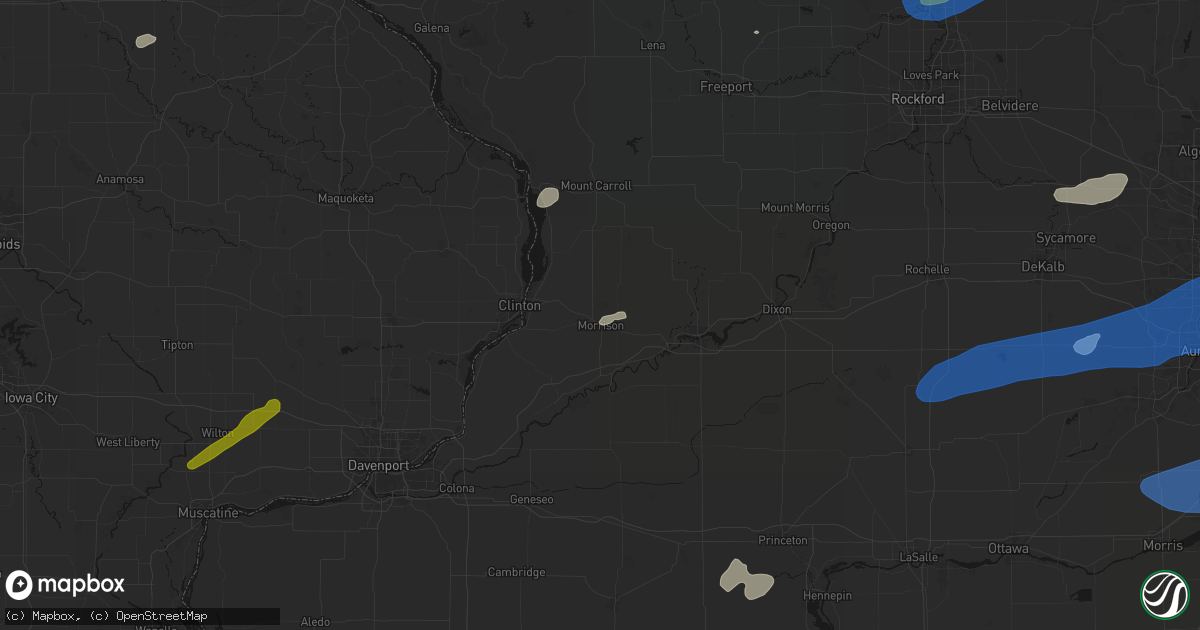 Hail map in Morrison, IL on July 3, 2026