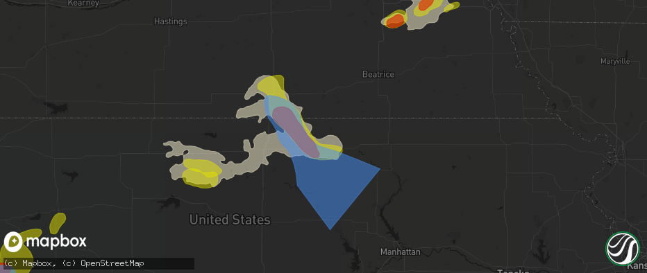 Hail map in Morrowville, KS on July 3, 2026
