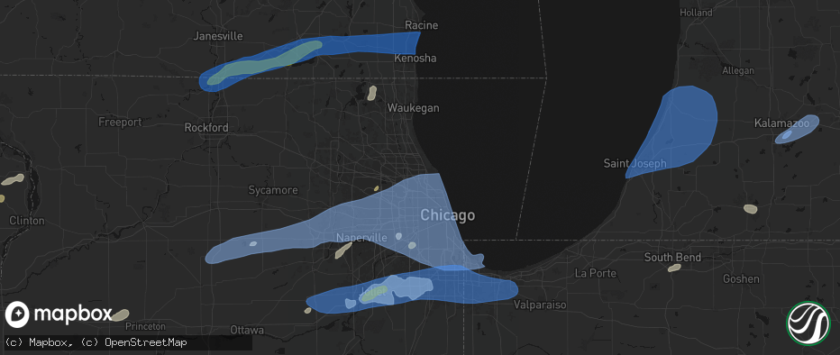 Hail map in Morton Grove, IL on July 3, 2026