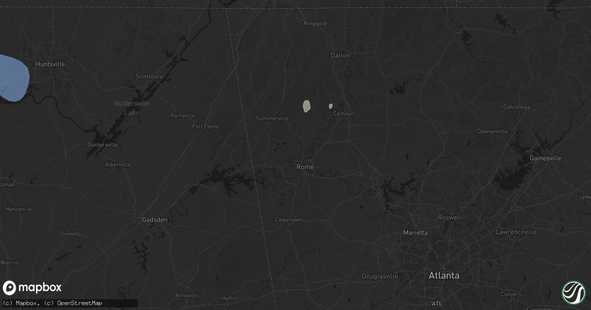 Hail map in Mount Berry, GA on July 3, 2026