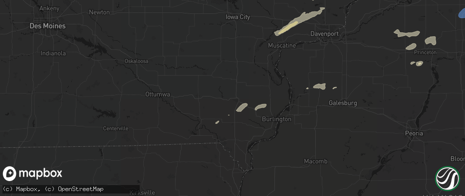 Hail map in Mount Pleasant, IA on July 3, 2026