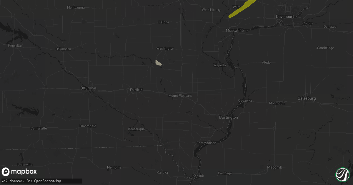 Hail map in Mount Pleasant, IA on July 3, 2026