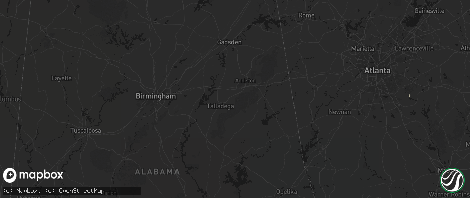 Hail map in Munford, AL on July 3, 2026