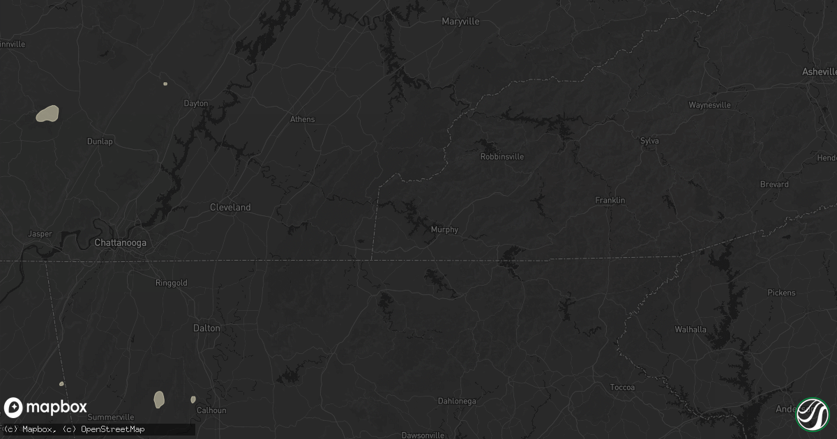 Hail map in Murphy, NC on July 3, 2026