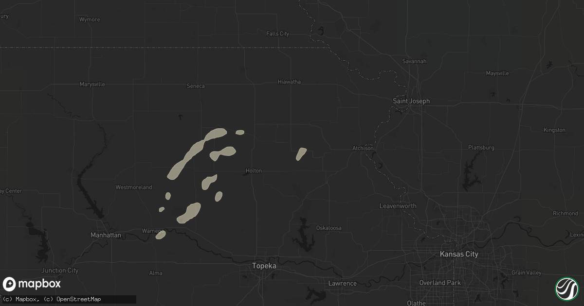 Hail map in Muscotah, KS on July 3, 2026