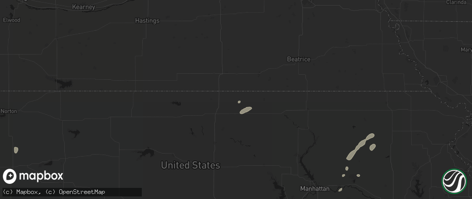 Hail map in Narka, KS on July 3, 2026