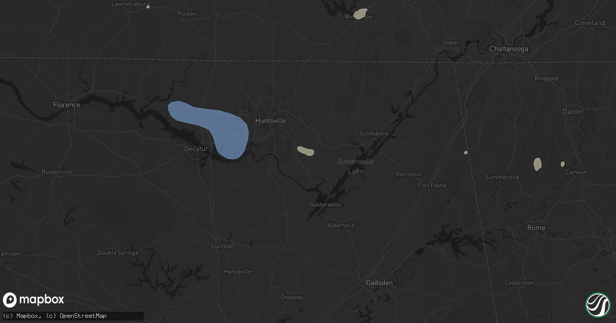 Hail map in New Hope, AL on July 3, 2026